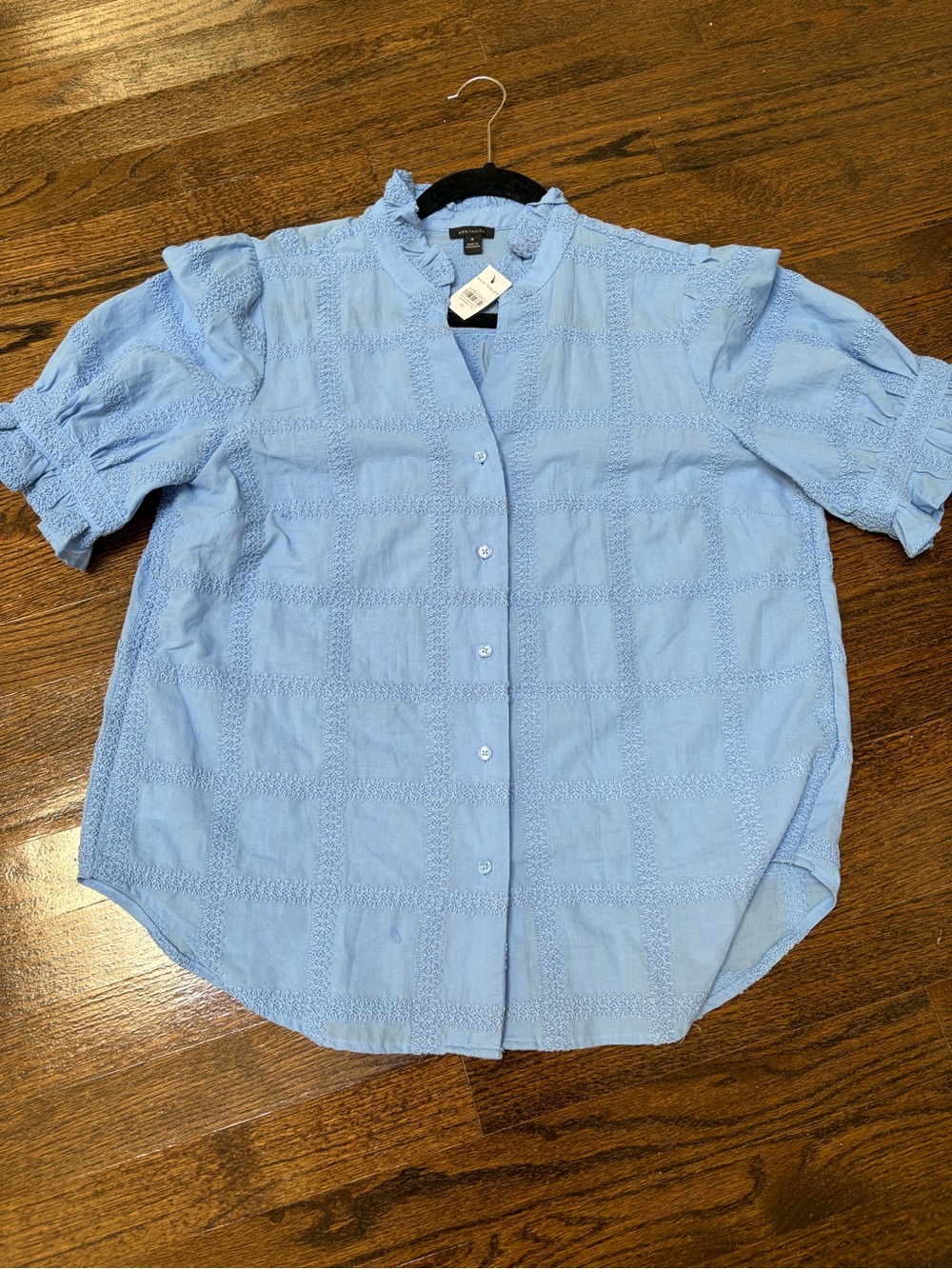 Ann Taylor NWT Blue Cotton Short-Sleeve Women’s Top